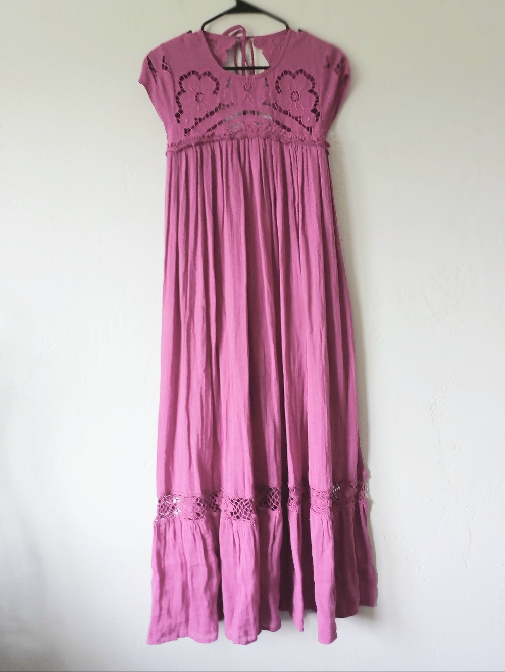 NWT Free People Violet Crochet Detail Maxi Dress with Back Cutout